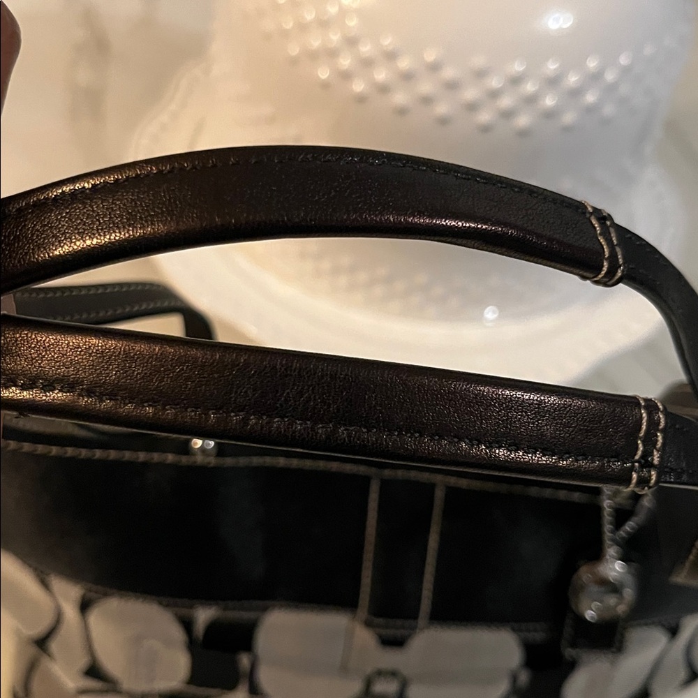 Coach Black and Gray Tote Bag..Tattersall Interior - Picture 5 of 13